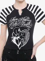 The Nightmare Before Christmas Jack & Sally Stripe Raglan Girls Baby T-Shirt