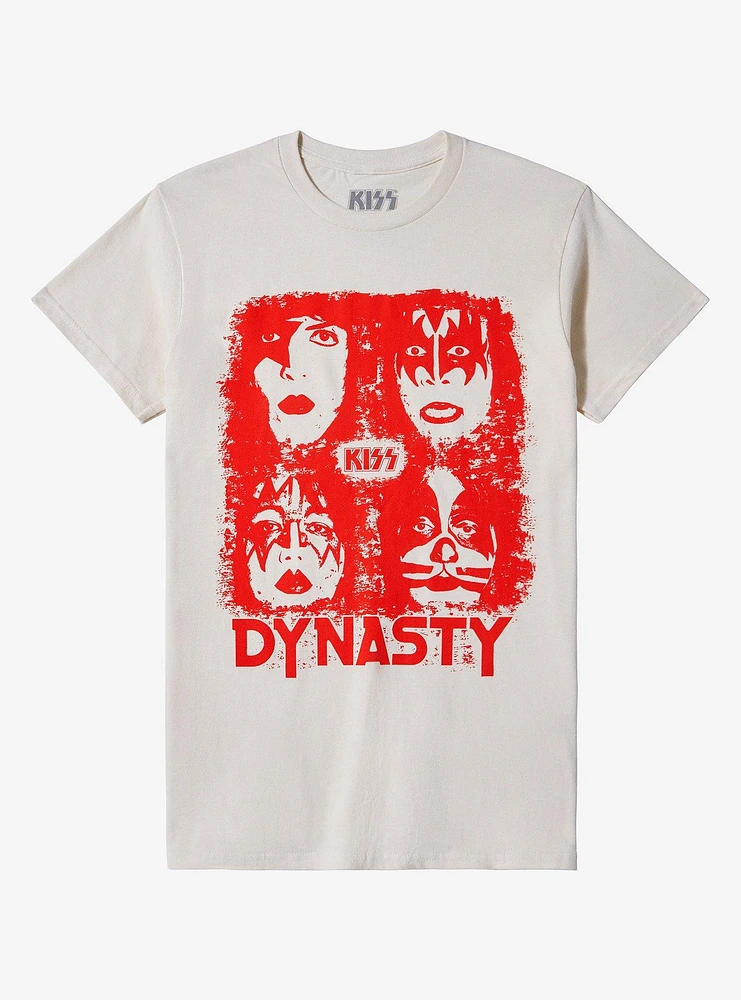 KISS Dynasty Faces Boyfriend Fit Girls T-Shirt