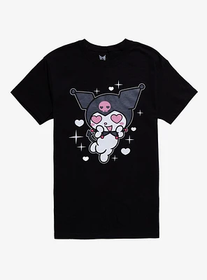 Kuromi Heart Eyes Boyfriend Fit Girls T-Shirt