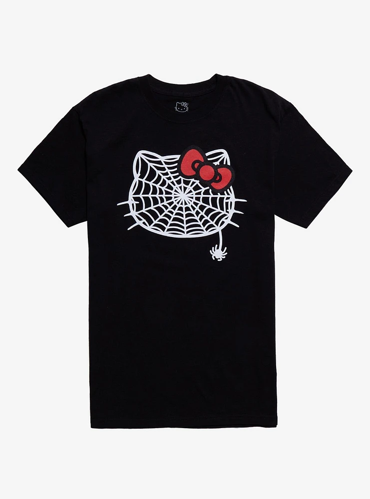 Hello Kitty Spiderweb Boyfriend Fit Girls T-Shirt