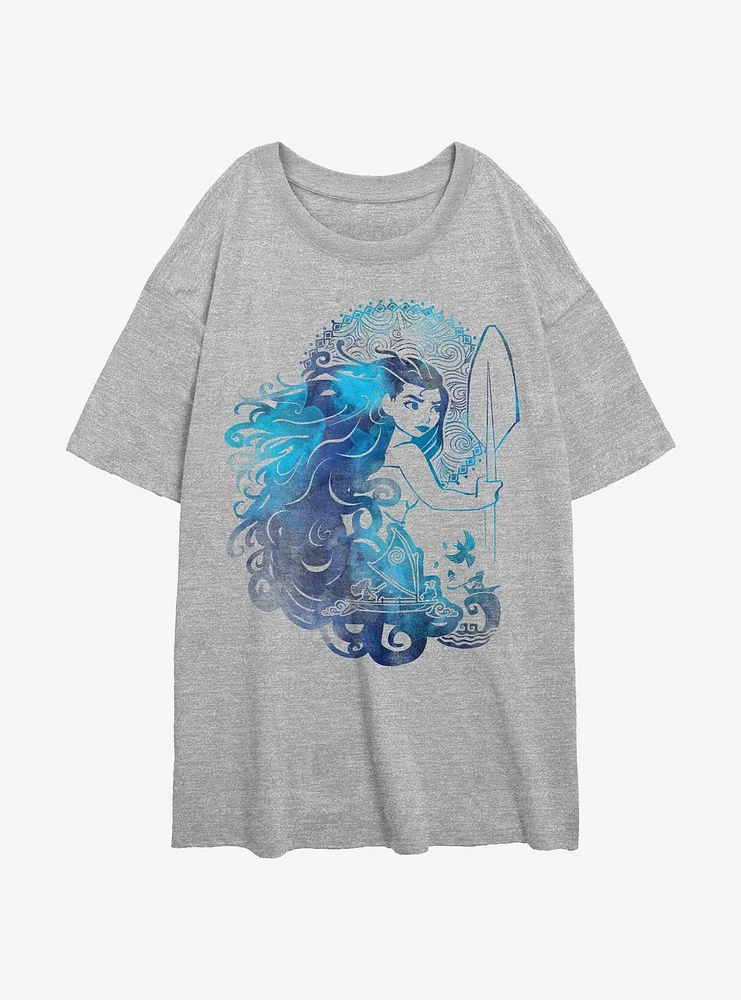 Disney Moana Hair Waves  Girls Oversized T-Shirt