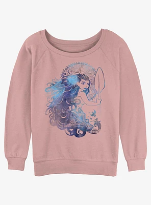 Disney Moana Hair Waves  Girls Slouchy Sweatshirt