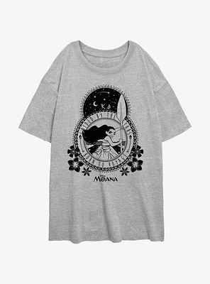 Disney Moana Guided By The Stars Girls Oversized T-Shirt