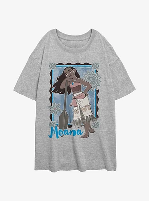 Disney Moana Cute Lean Pose Girls Oversized T-Shirt