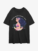 Disney Moana Worry Less Girls Oversized T-Shirt