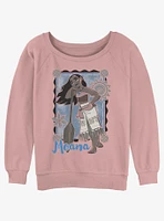 Disney Moana Cute Lean Pose Girls Slouchy Sweatshirt