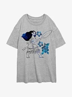 Disney Moana Watercolor Flowers Girls Oversized T-Shirt