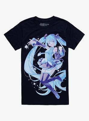 Hatsune Miku Glitter Boyfriend Fit Girls T-Shirt