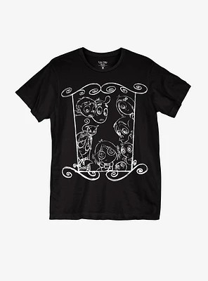 Ruby Gloom Characters Sketch Art Boyfriend Fit Girls T-Shirt