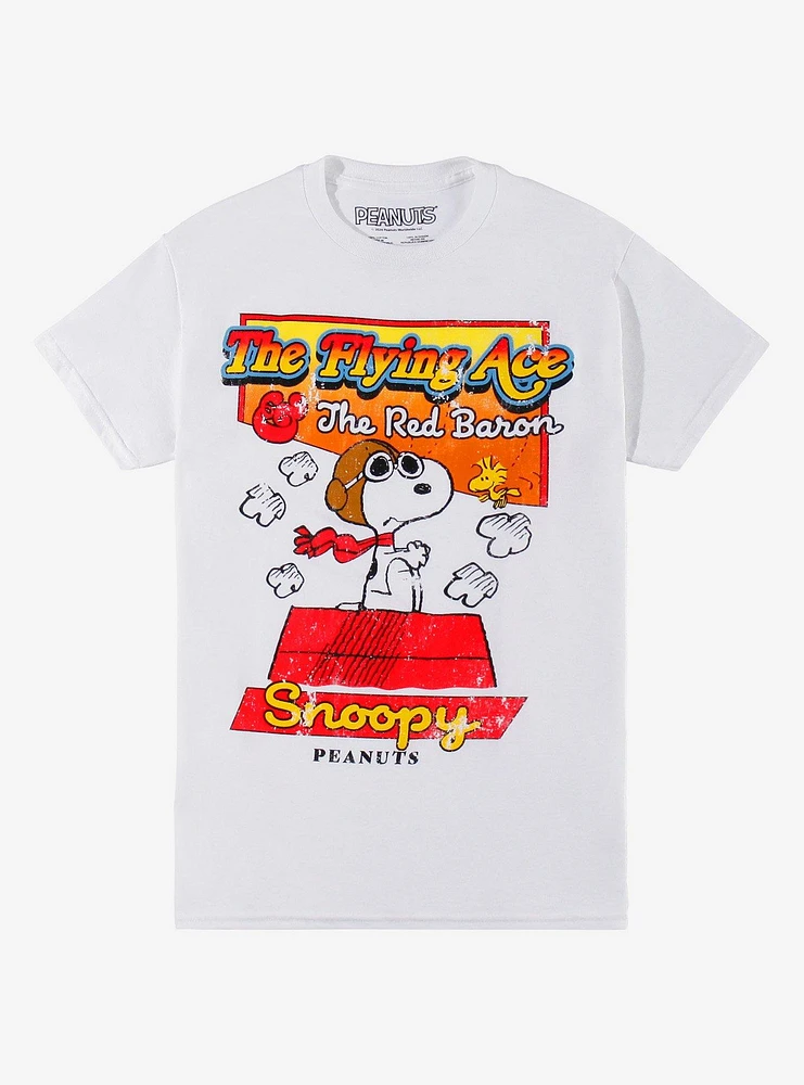 Peanuts Snoopy The Flying Ace Boyfriend Fit Girls T-Shirt