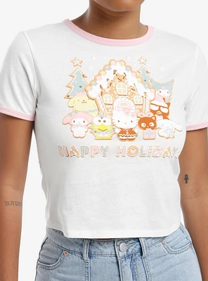 Hello Kitty And Friends Gingerbread Puff Print Girls Baby Ringer T-Shirt