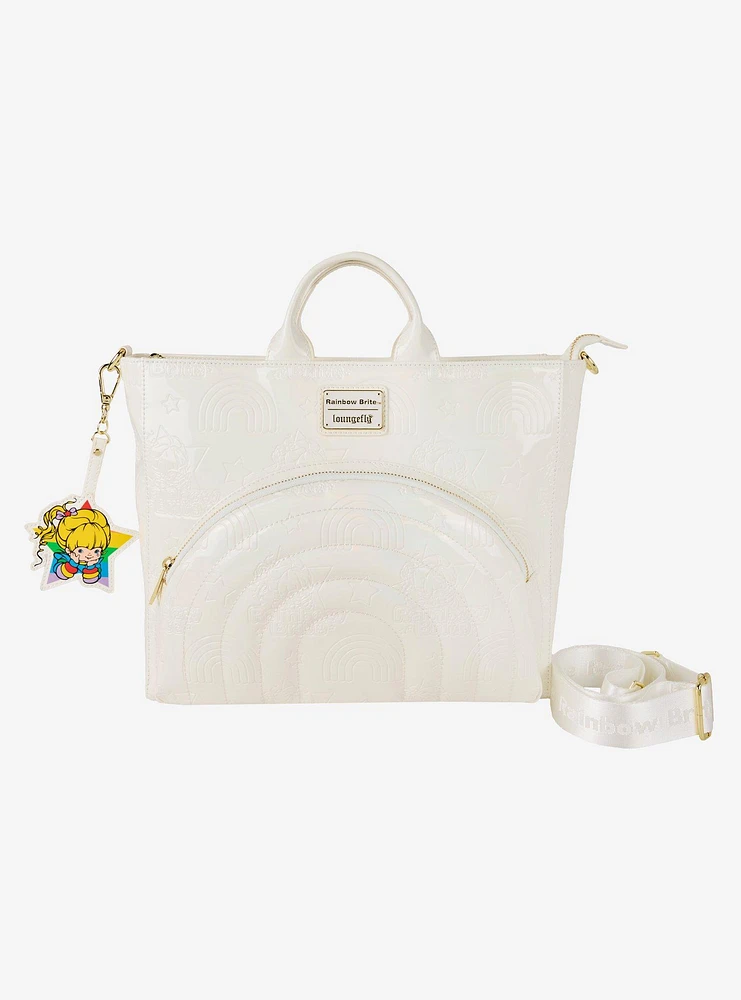Loungefly Rainbow Brite White Rainbow Convertible Tote Bag with Charm