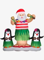 Tropical Santa and Penguins Animated Airblown