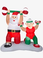 Santa and Mrs. Claus Workout Scene Airblown