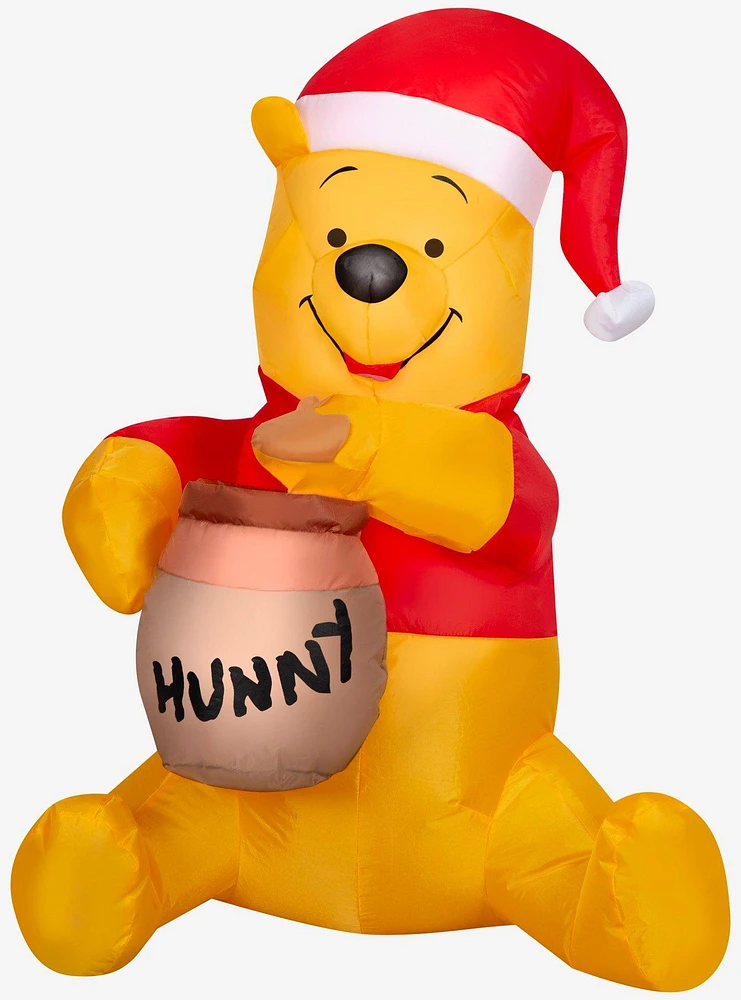 Disney Winnie the Pooh in Santa Hat Hunny Pot Airblown