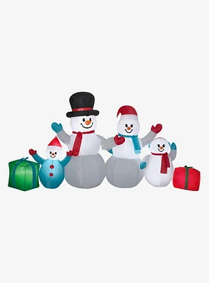 Snowman Family Scene with Gifts Airblown