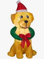 Yellow Labrador Dog with Wreath Airblown