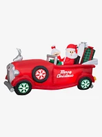 Santa and Mrs. Claus in Red Car Animated Airblown