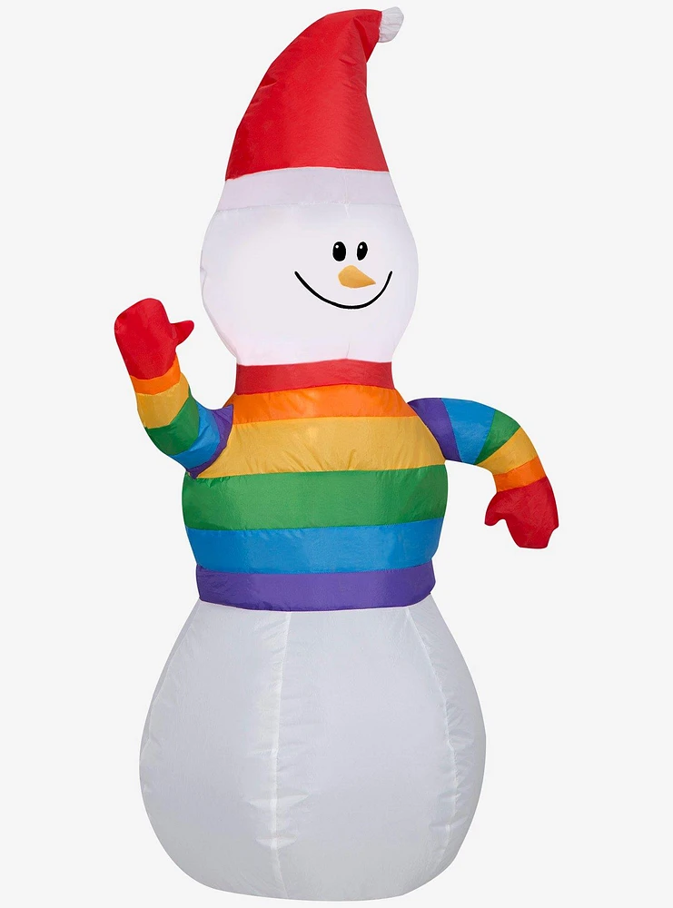 Snowman in Rainbow Sweater Airblown