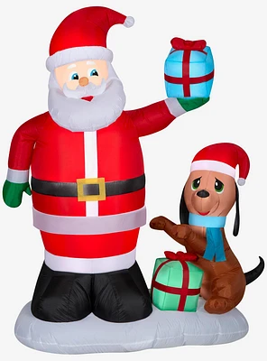 Santa and Puppy Animated Airblown