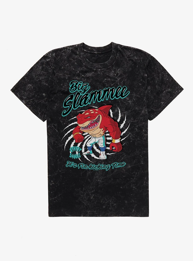 Street Sharks Big Slammu It?s Fin Kicking Time Mineral Wash T-Shirt