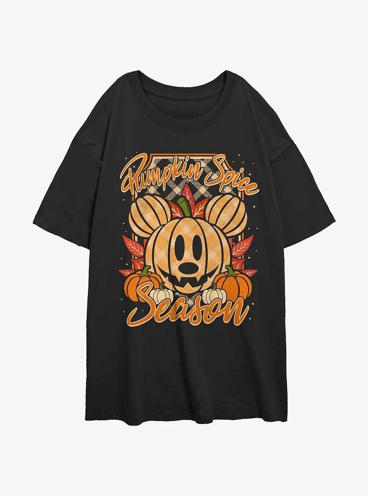 Disney Mickey Mouse Pumpkin Spice Girls Oversized T-Shirt