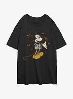 Disney Mickey Mouse Skeleton Bats Girls Oversized T-Shirt