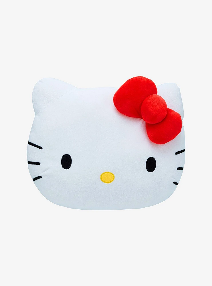 Hello Kitty Red Bow Face Figural Pillow