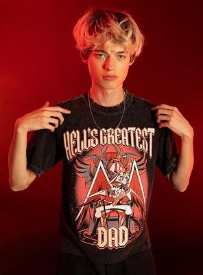 Hazbin Hotel Lucifer Hell's Greatest Dad Dark Wash T-Shirt