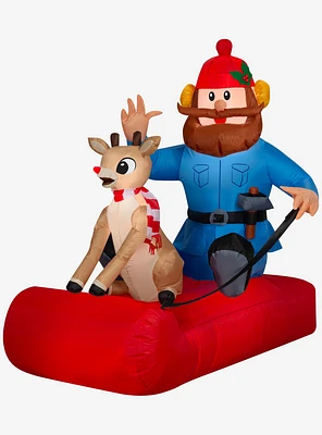 Rudolph the Red-Nosed Reindeer Yukon Cornelius Sled Airblown