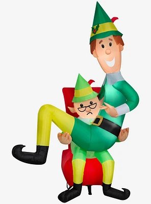 Buddy the Elf on Papa Elf's Lap Airblown