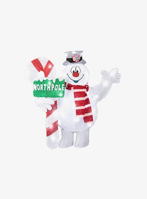 Frosty the Snowman North Pole Sign 3D Tinsel Yard Sculpture