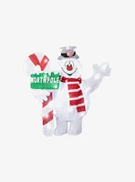 Frosty the Snowman North Pole Sign 3D Tinsel Yard Sculpture