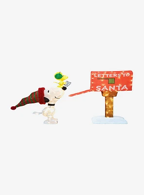 Peanuts Mailbox Letters to Santa 3D PreLit LED Yard Art