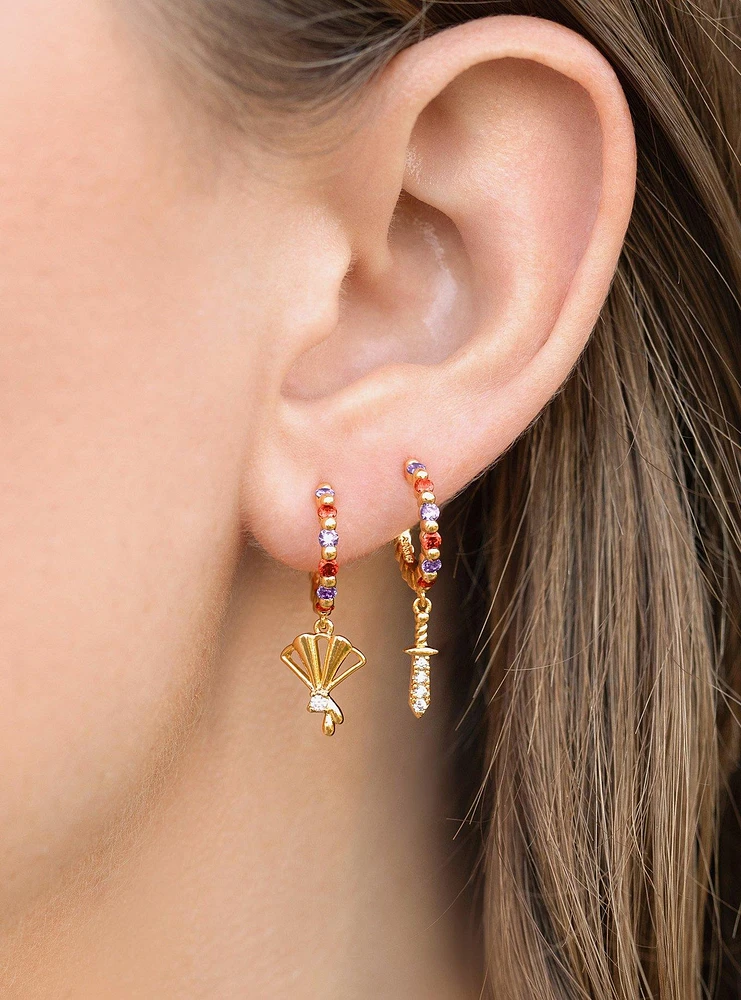 Girls Crew Disney Mulan Fan & Sword Earrings — BoxLunch Exclusive