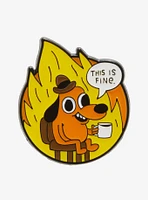 This Is Fine Dog Enamel Pin By KC Green