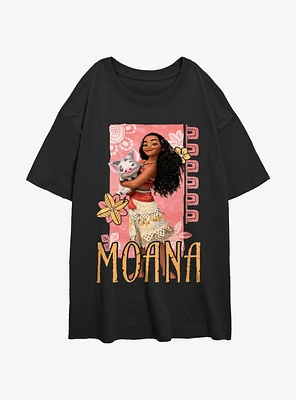 Disney Moana With Pua Girls Oversized T-Shirt