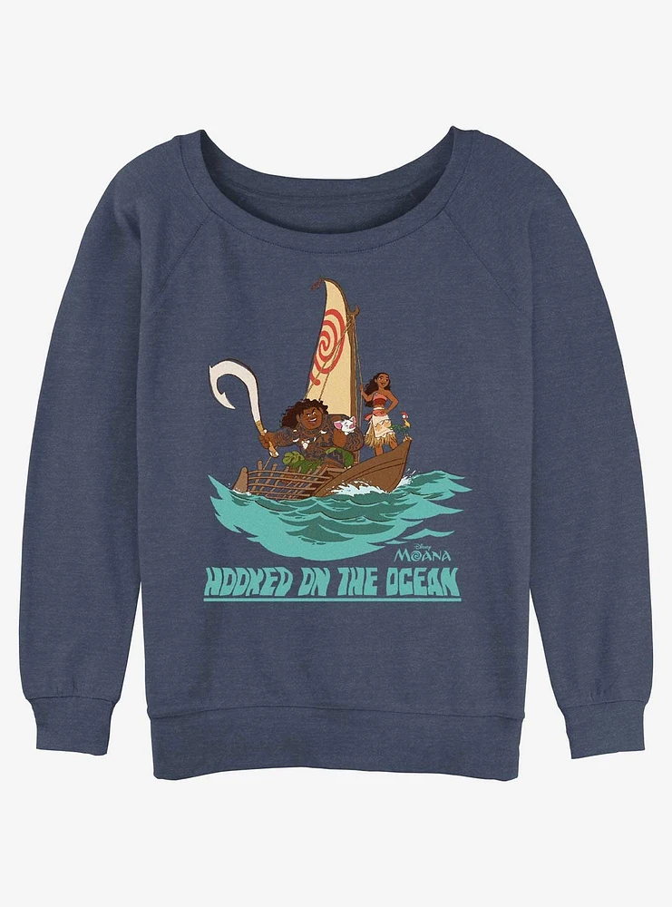 Disney Moana Hooked On The Ocean Girls Slouchy Sweatshirt