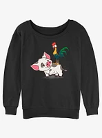 Disney Moana Hei Pua Girls Slouchy Sweatshirt