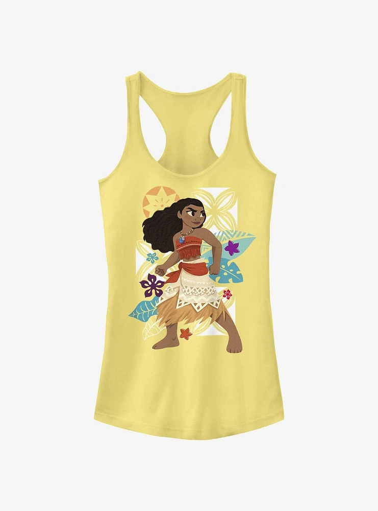 Disney Moana Flower Pose Girls Tank