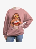 Disney Moana Beach Chillin Girls Oversized Sweatshirt