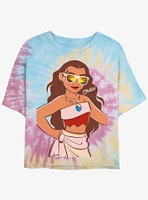 Disney Moana Beach Chillin Girls Tie-Dye Crop T-Shirt