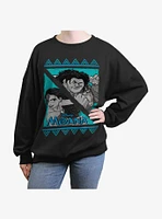 Disney Moana Maui Pose Girls Oversized Sweatshirt