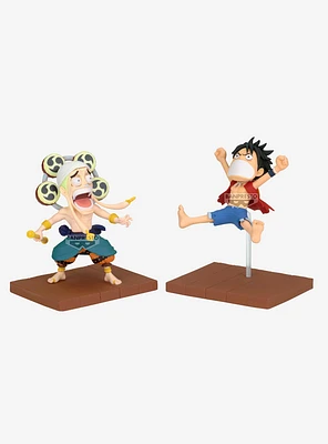 Banpresto One Piece World Collectable Figure Log Stories Monkey D. Luffy & Enel Figure Set