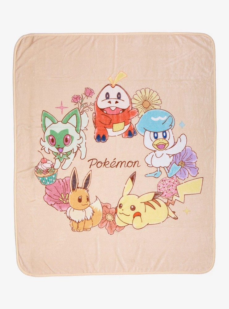 Pokémon Floral Group Portrait Fleece Throw