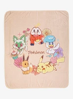 Pokémon Floral Group Portrait Fleece Throw