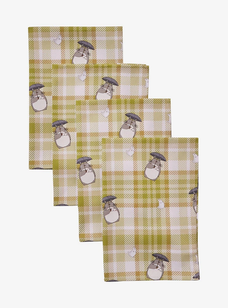 Studio Ghibli® My Neighbor Totoro Plaid Totoro Allover Print Cloth Napkin Set - BoxLunch Exclusive