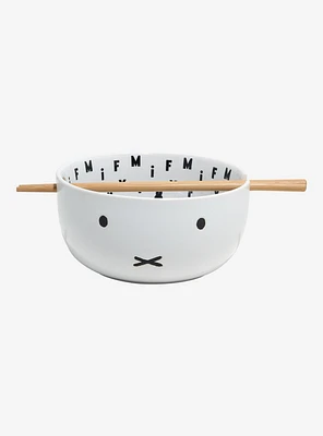 Miffy Face Ramen Bowl with Chopsticks
