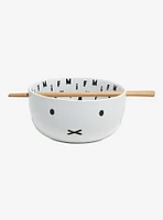 Miffy Face Ramen Bowl with Chopsticks