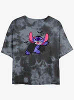 Disney Lilo & Stitch Bat Girls Tie-Dye Crop T-Shirt